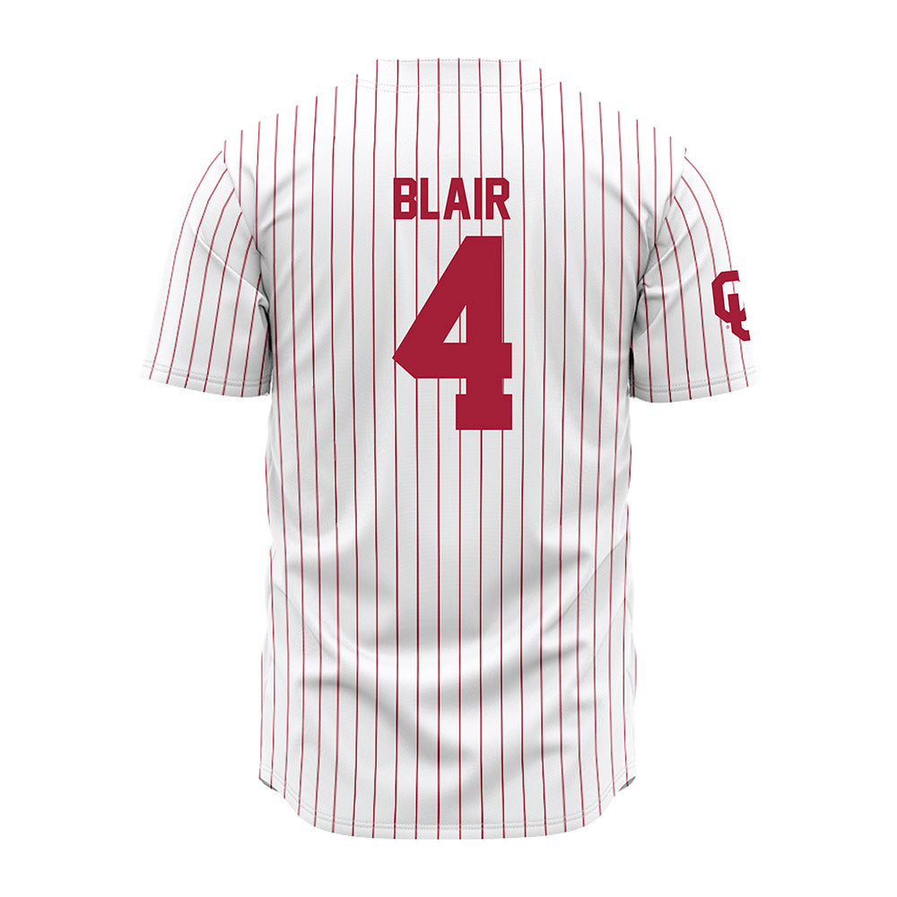 Oklahoma - NCAA Baseball : Alec Blair - Pinstripe Jersey-1