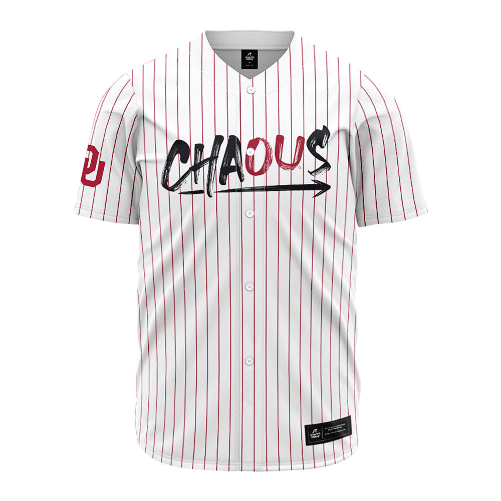 Oklahoma - NCAA Baseball : Noah Bentley - Pinstripe Jersey-0