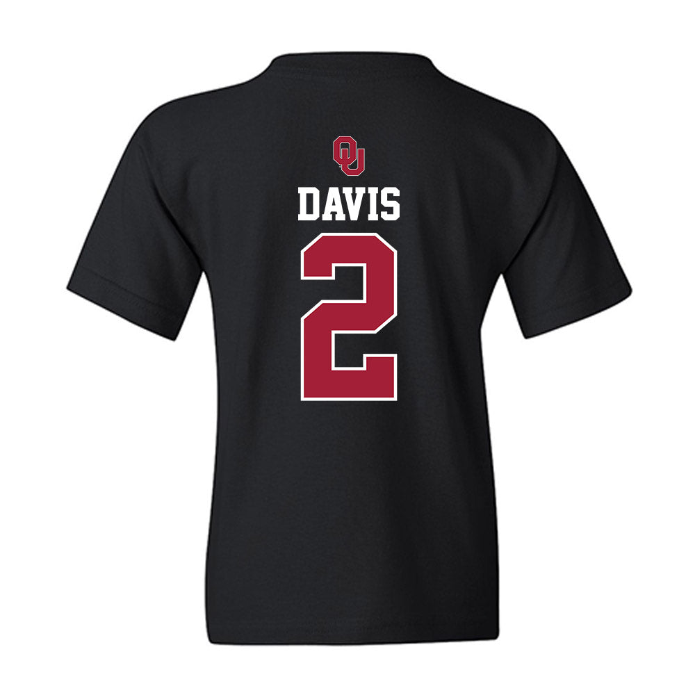 Oklahoma - NCAA Baseball : Myles Davis - Fashion Shersey Youth T-Shirt-1
