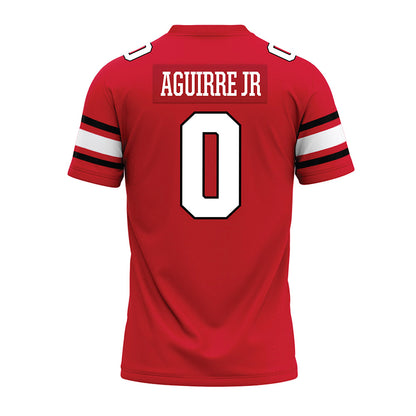 NC State - NCAA Football : Raul Aguirre JR - Red Premium Football Jersey-1