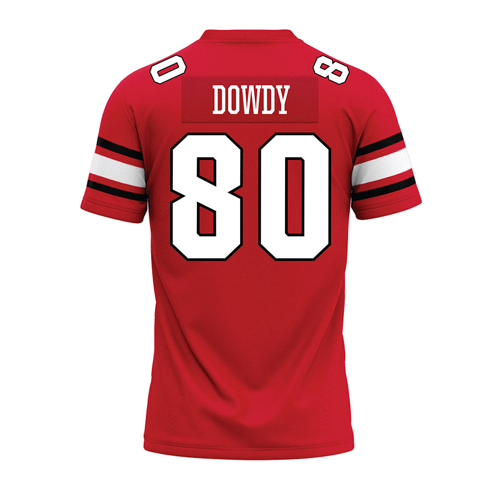 NC State - NCAA Football : Ethan Dowdy - Red Premium Football Jersey-1