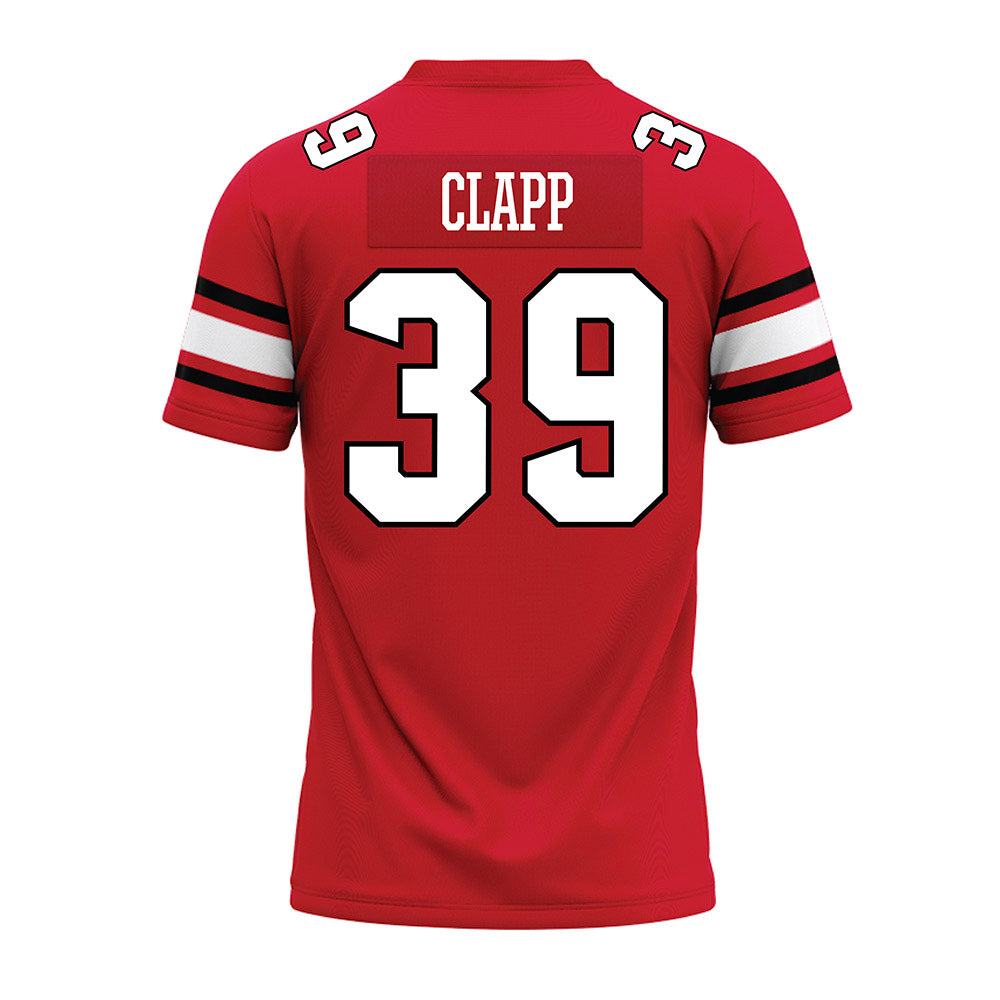 NC State - NCAA Football : Tristan Clapp - Red Premium Football Jersey-1
