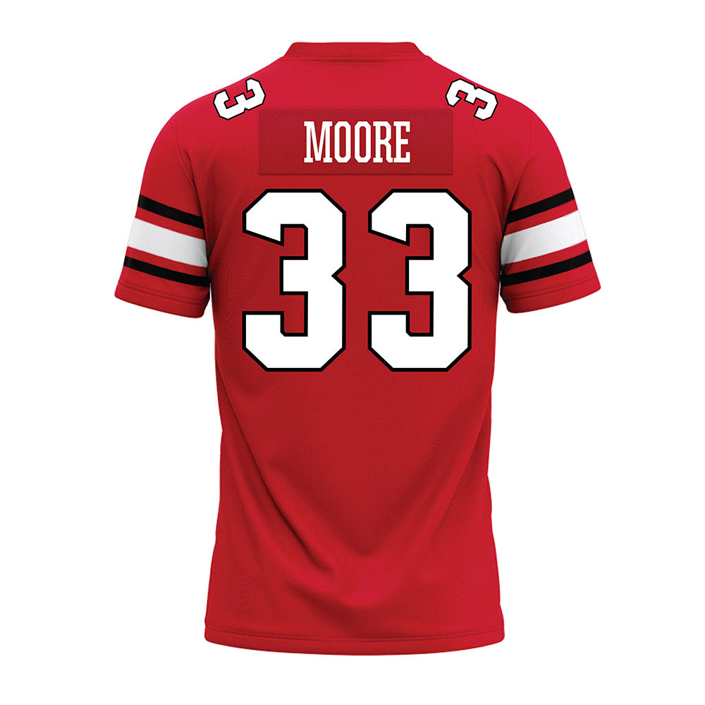 NC State - NCAA Football : Zykir Moore - Red Premium Football Jersey-1