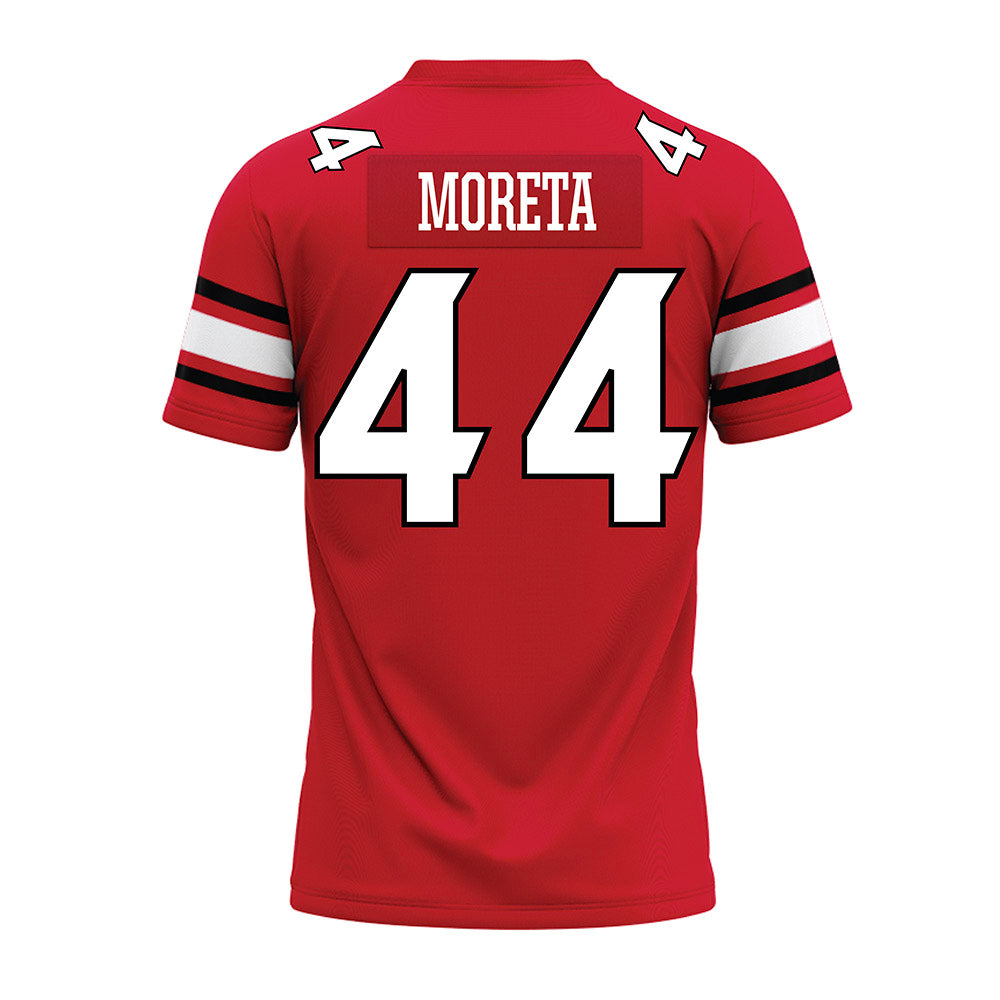 NC State - NCAA Football : Jordan Moreta - Red Premium Football Jersey-1