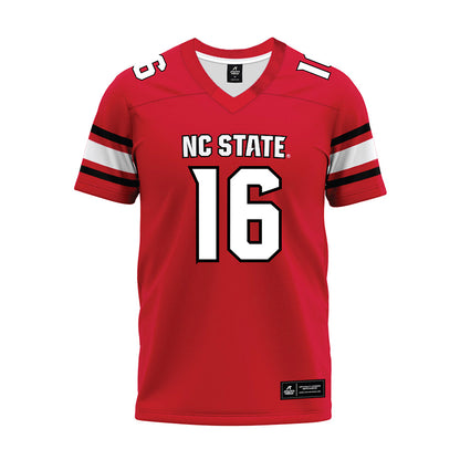 NC State - NCAA Football : King Mack - Red Premium Football Jersey-0