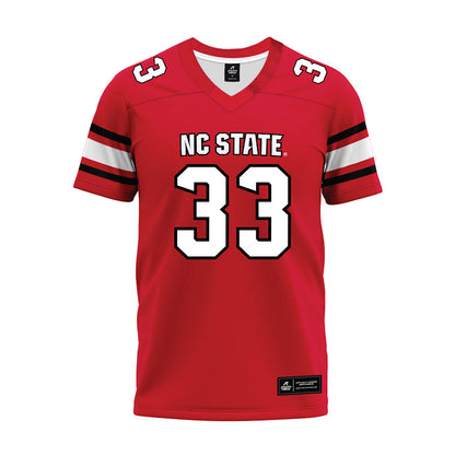 NC State - NCAA Football : Zykir Moore - Red Premium Football Jersey-0