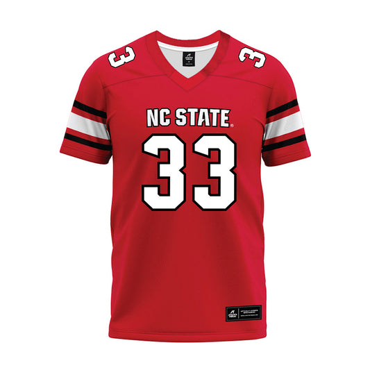 NC State - NCAA Football : Zykir Moore - Red Premium Football Jersey-0