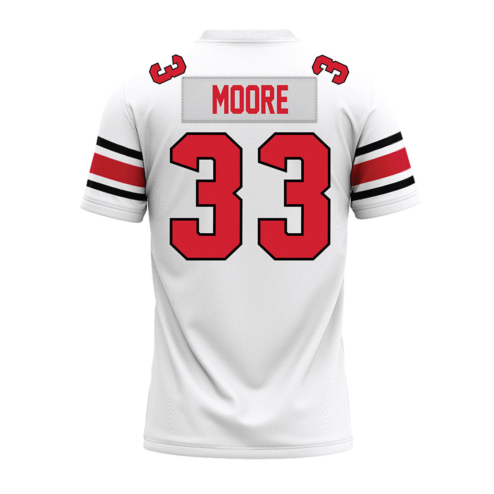 NC State - NCAA Football : Zykir Moore - White Premium Football Jersey-1