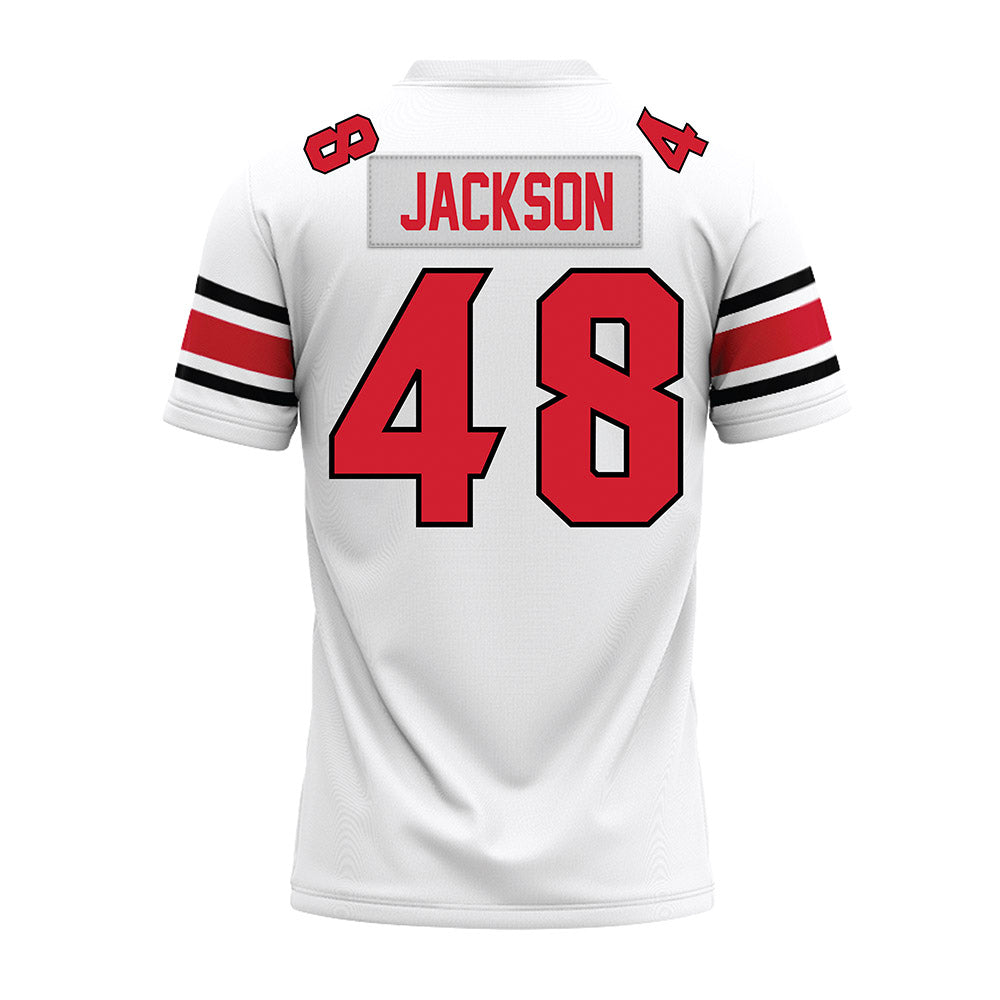 NC State - NCAA Football : Hunter Jackson - White Premium Football Jersey-1