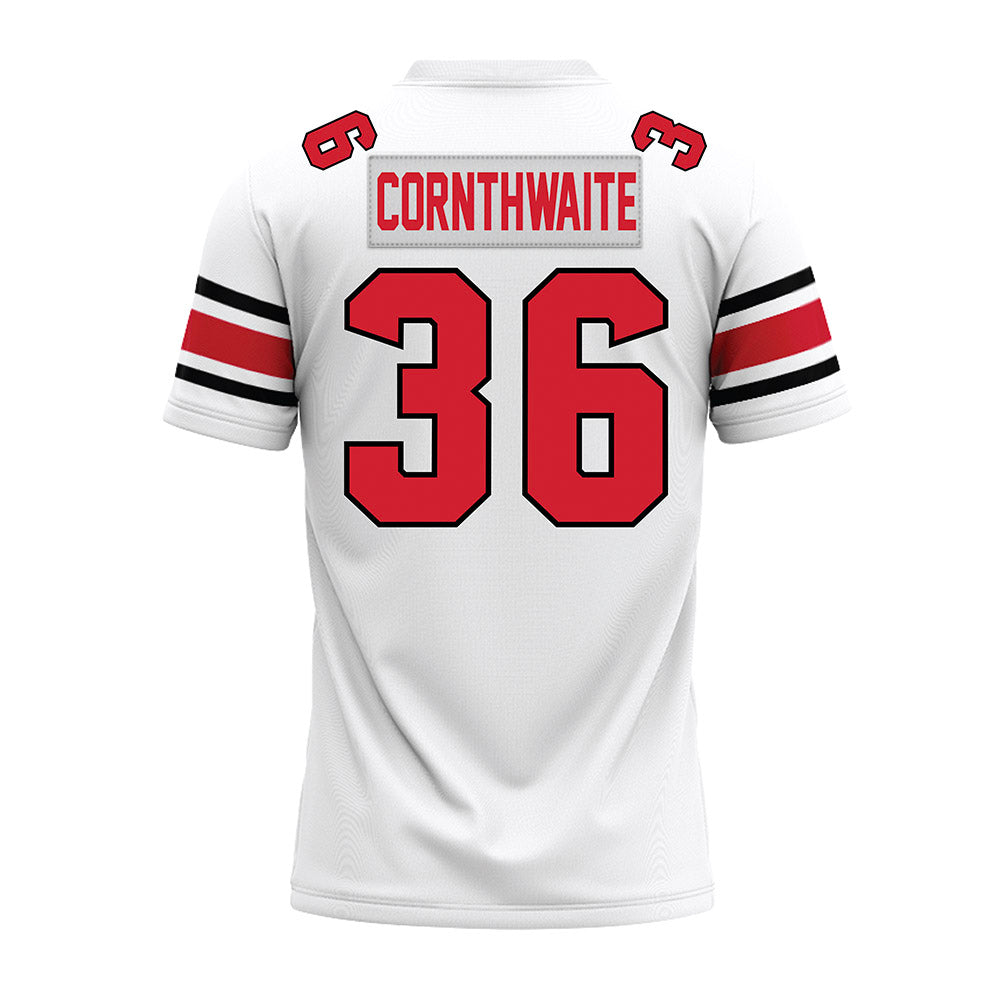 NC State - NCAA Football : Cameron Cornthwaite - White Premium Football Jersey-1