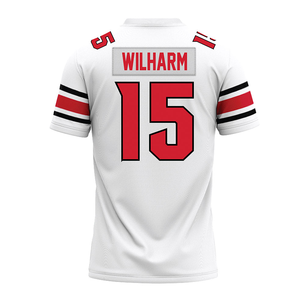 NC State - NCAA Football : Hudson Wilharm - White Premium Football Jersey-1