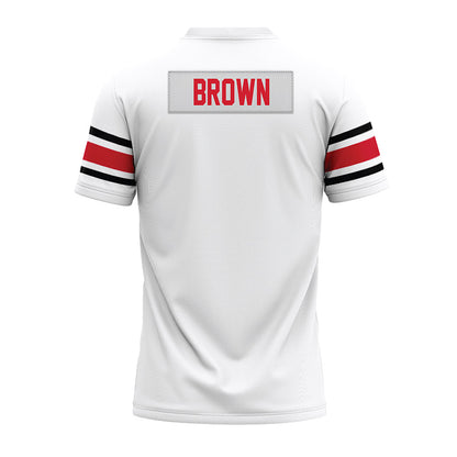 NC State - NCAA Football : Stephen Brown - White Premium Football Jersey-1