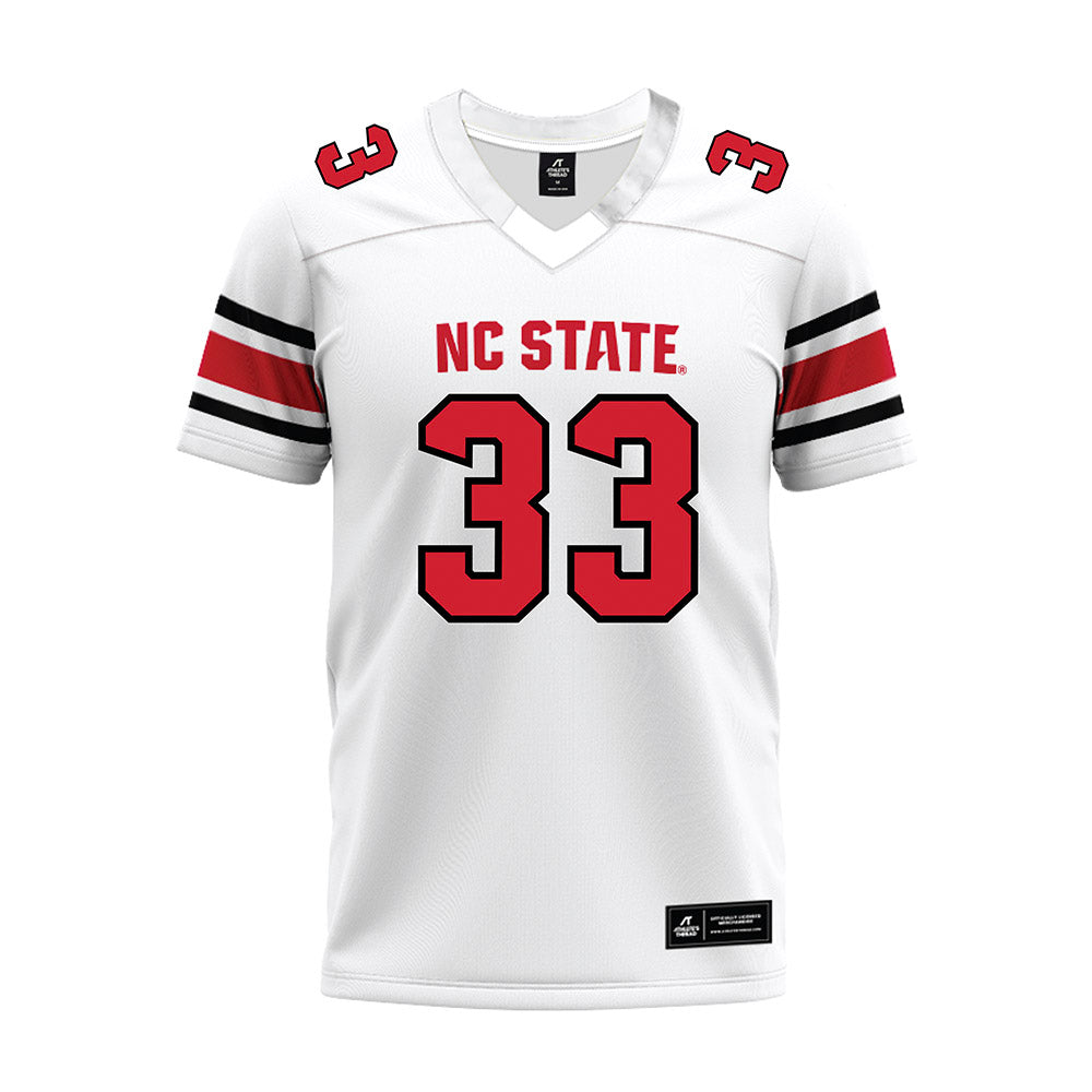 NC State - NCAA Football : Zykir Moore - White Premium Football Jersey-0