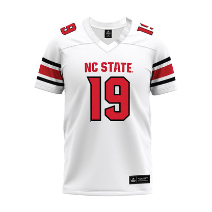 NC State - NCAA Football : DaKaari Nelson - White Premium Football Jersey-0