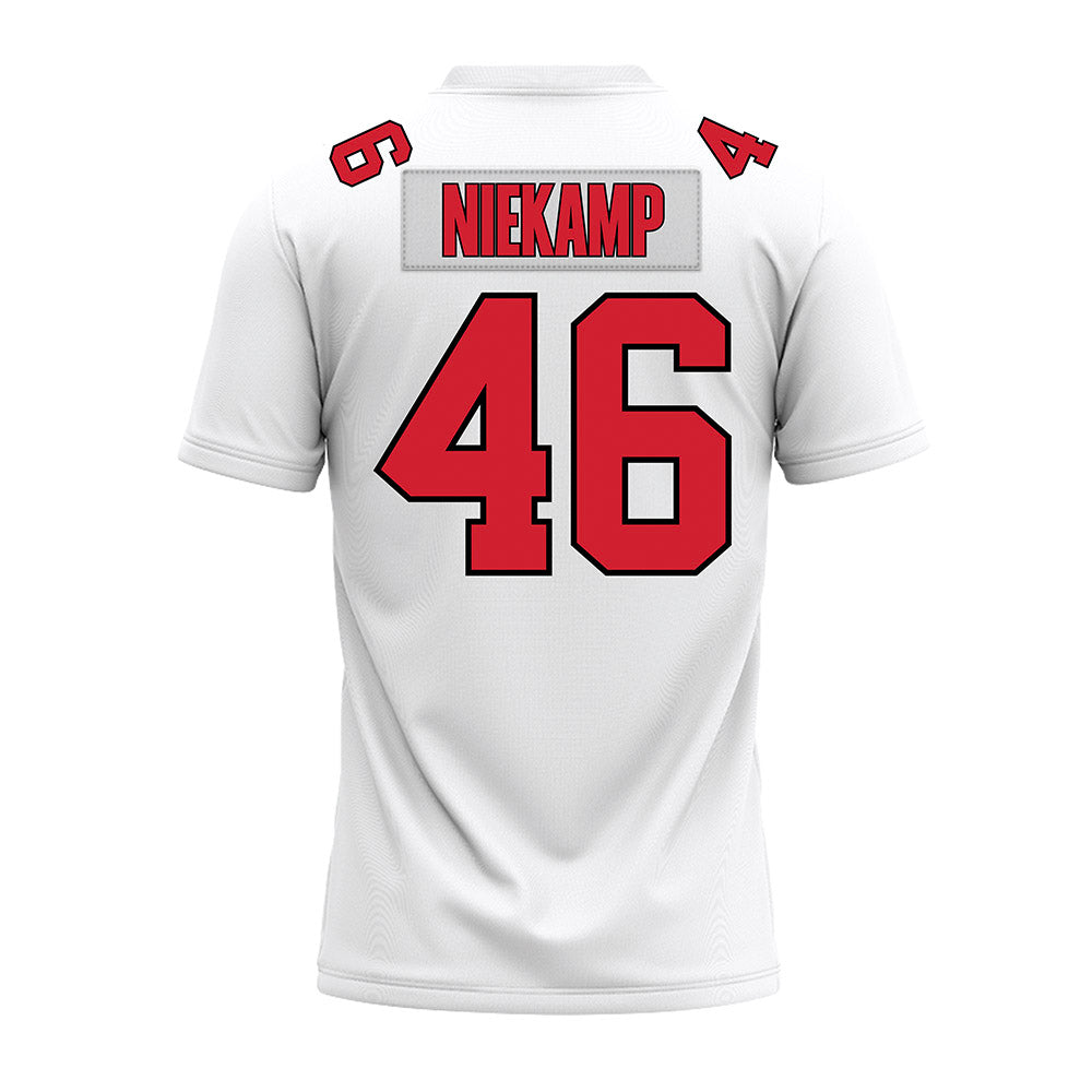 Illinois State - NCAA Football : Tye Niekamp - White Premium Football Jersey-1