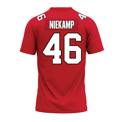 Illinois State - NCAA Football : Tye Niekamp - Red Premium Football Jersey-1