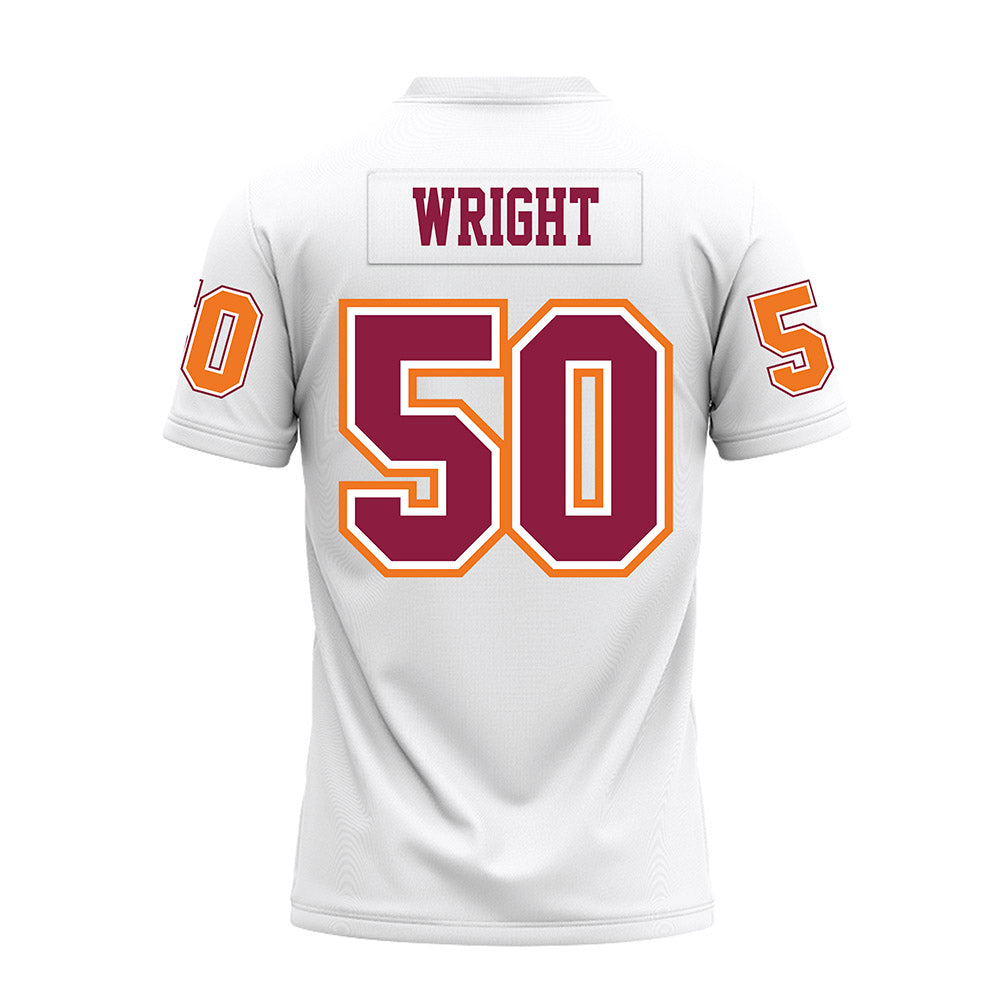 Virginia Tech - NCAA Football : Nathaniel Wright - White Premium Football Jersey-1