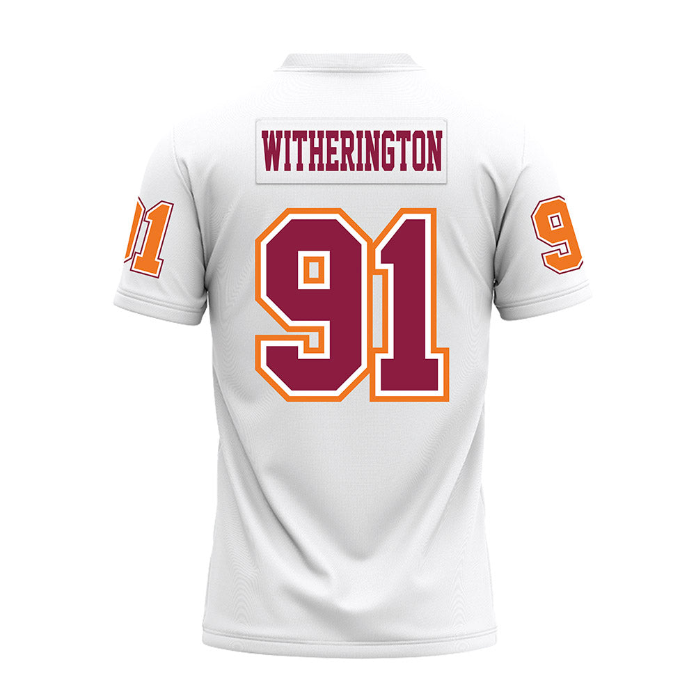Virginia Tech - NCAA Football : Garrett Witherington - White Premium Football Jersey-1