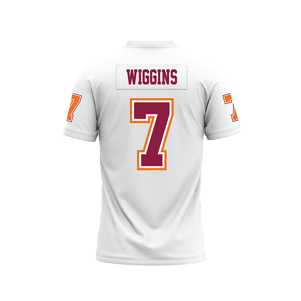 Virginia Tech - NCAA Football : Chanz Wiggins - White Premium Football Jersey-1