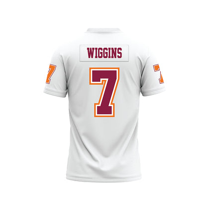 Virginia Tech - NCAA Football : Chanz Wiggins - White Premium Football Jersey-1