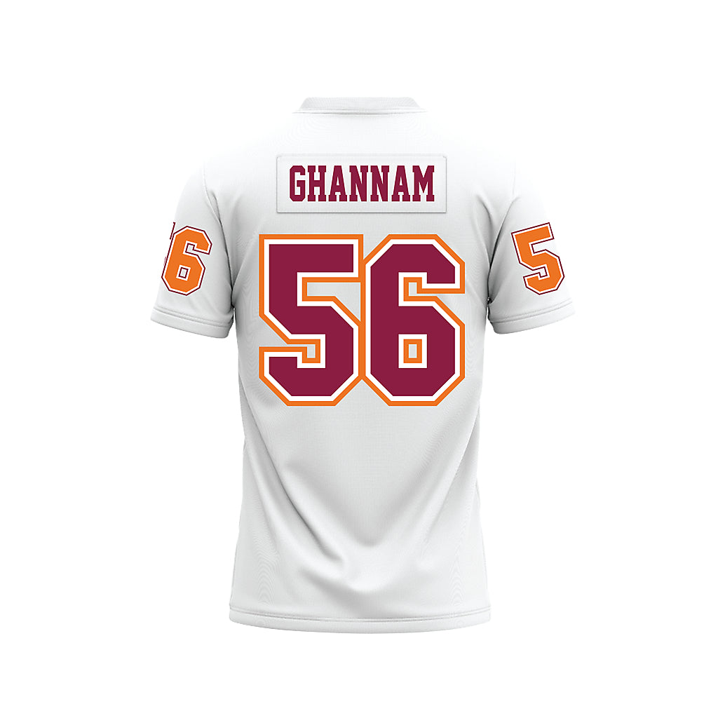 Virginia Tech - NCAA Football : Layth Ghannam - White Premium Football Jersey-1