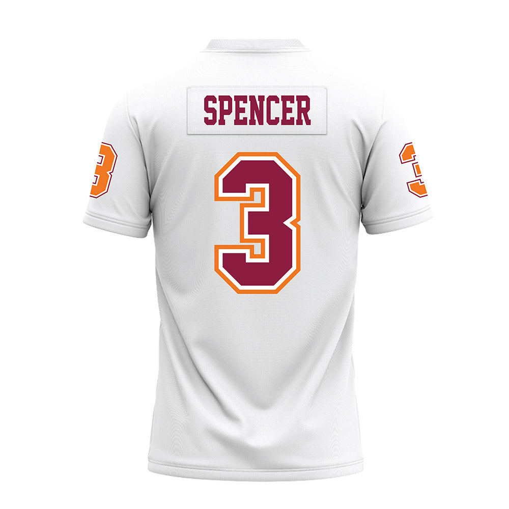 Virginia Tech - NCAA Football : Kaleb Spencer - White Premium Football Jersey-1