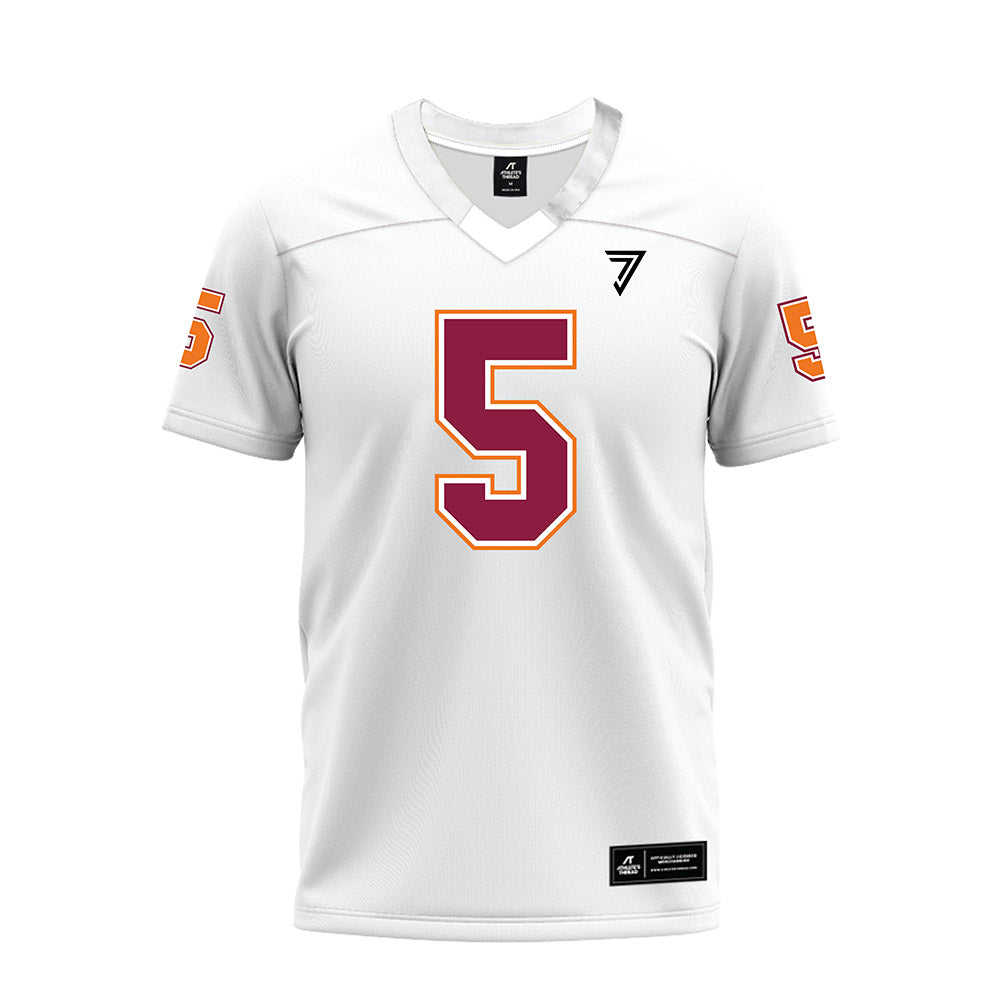 Virginia Tech - NCAA Football : Marlion Jackson - White Premium Football Jersey-0