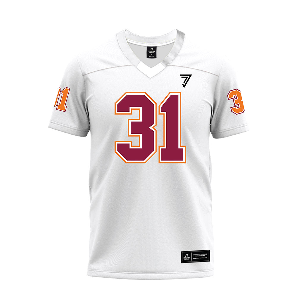 Virginia Tech - NCAA Football : Jason Abbey - White Premium Football Jersey-0