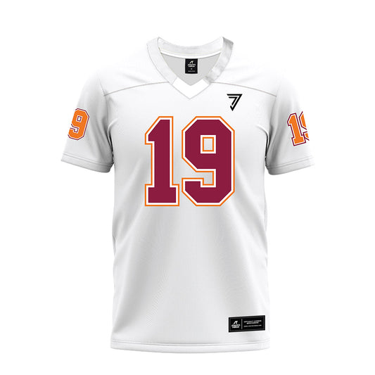 Virginia Tech - NCAA Football : Tyseer Denmark - White Premium Football Jersey-0