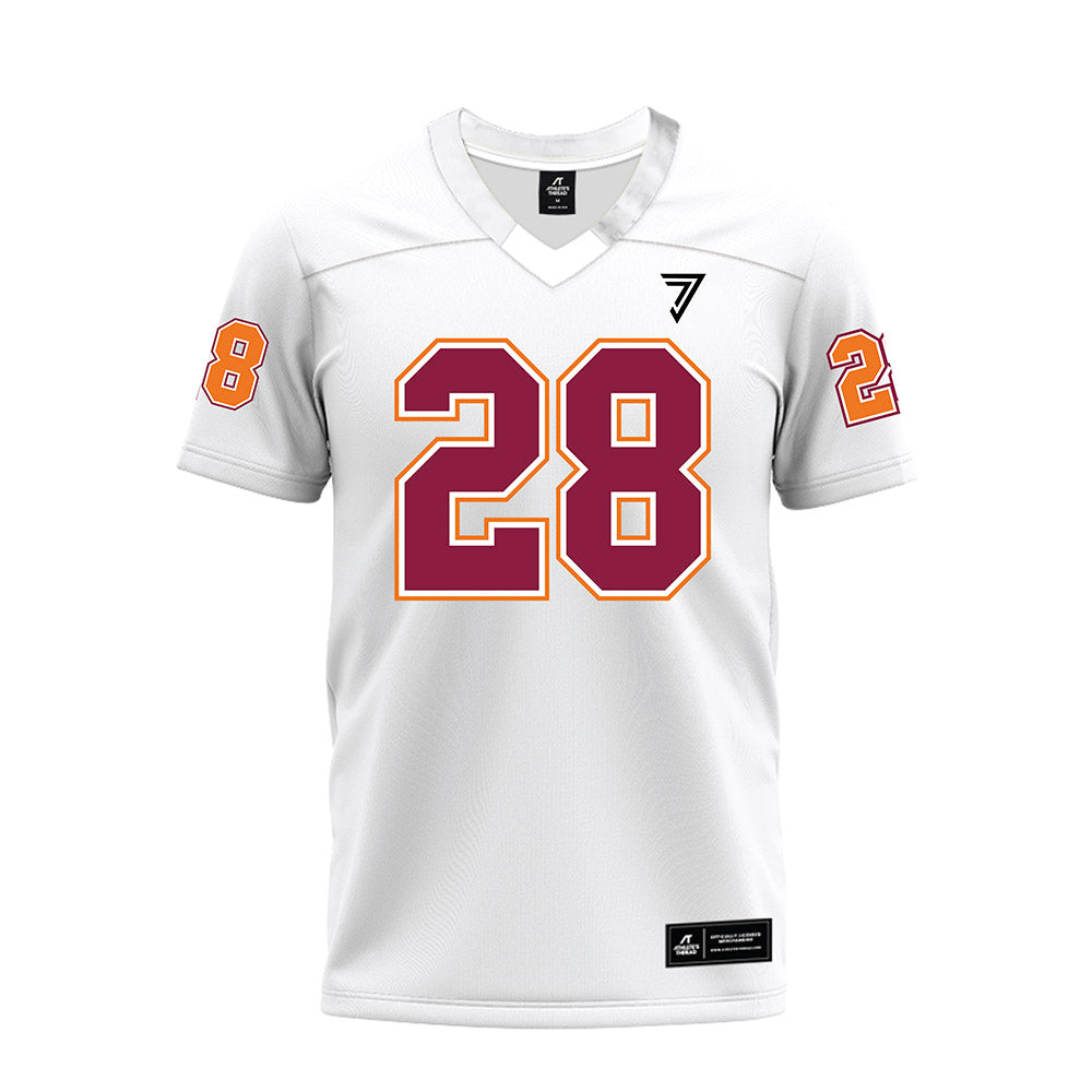 Virginia Tech - NCAA Football : Drew Hube - White Premium Football Jersey-0