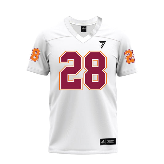 Virginia Tech - NCAA Football : Drew Hube - White Premium Football Jersey-0