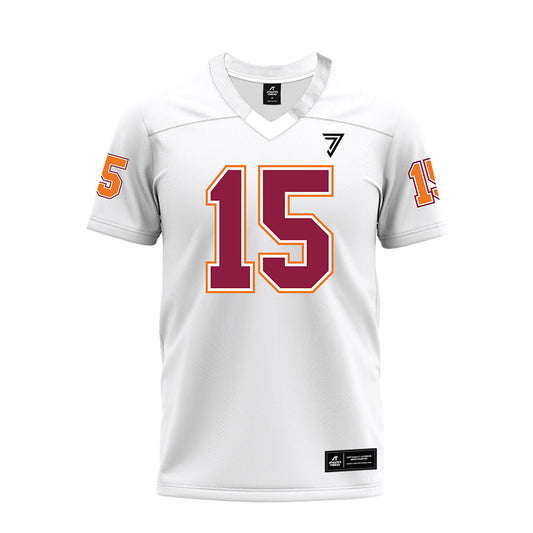 Virginia Tech - NCAA Football : Brennan Johnson - White Premium Football Jersey-0