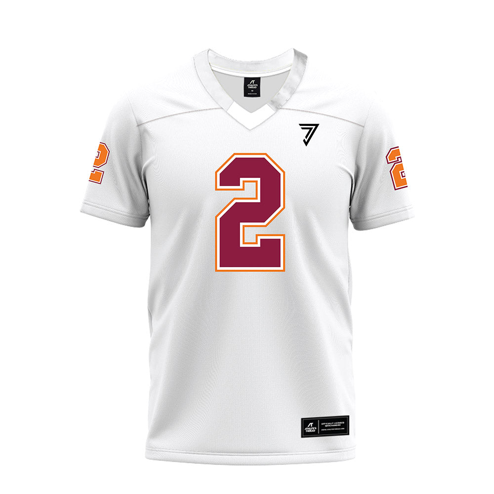 Virginia Tech - NCAA Football : Takye Heath - White Premium Football Jersey-0
