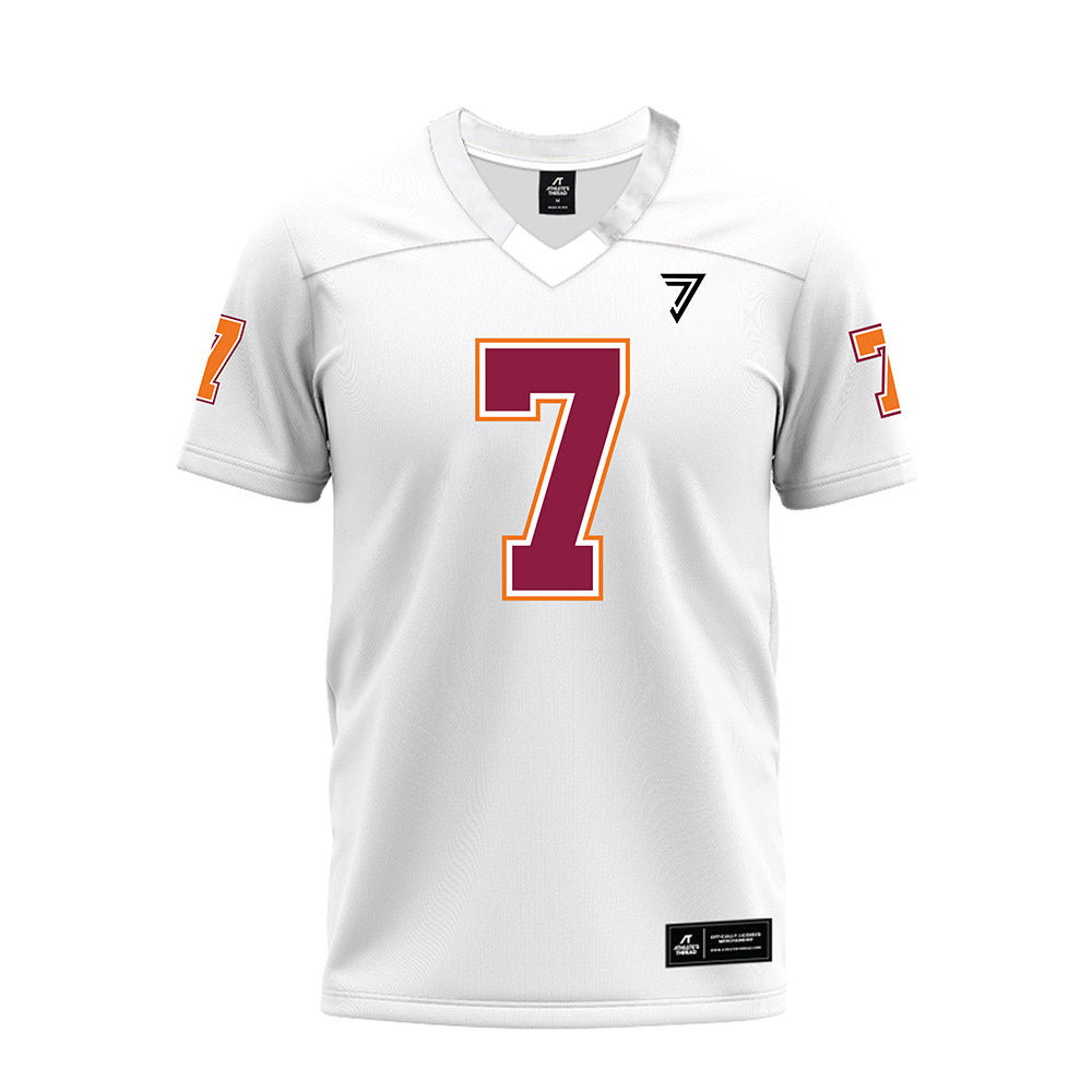 Virginia Tech - NCAA Football : Chanz Wiggins - White Premium Football Jersey-0