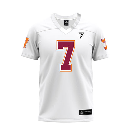 Virginia Tech - NCAA Football : Chanz Wiggins - White Premium Football Jersey-0