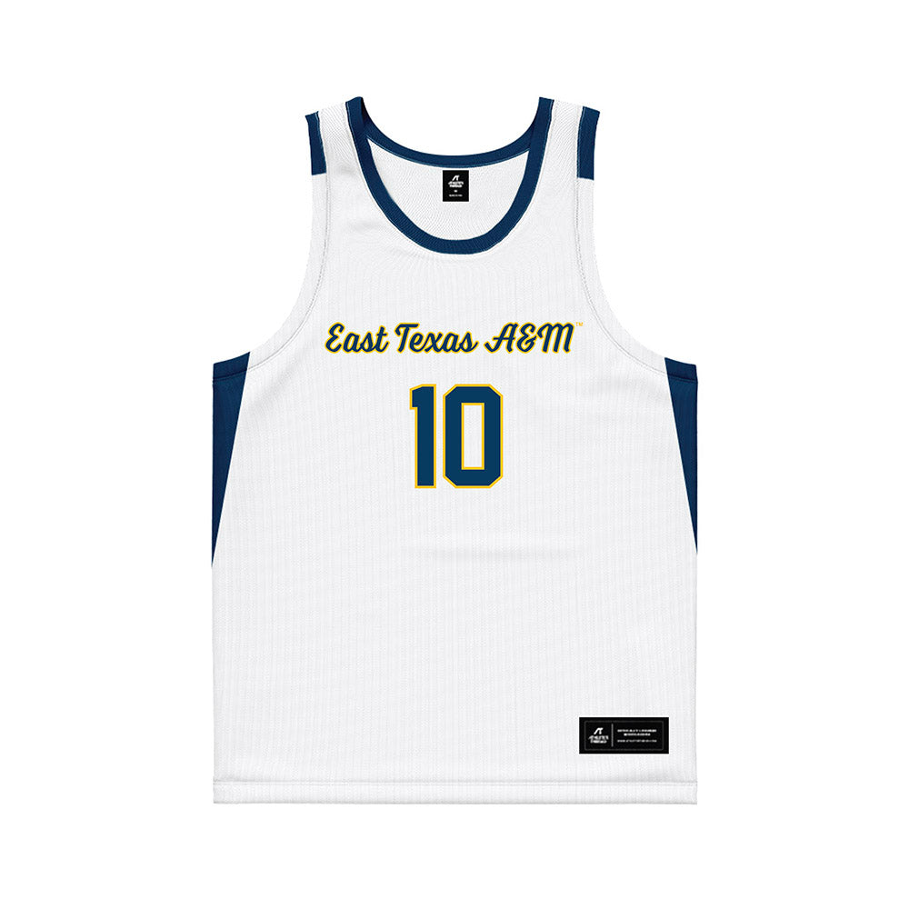 ETAMU - NCAA Men's Basketball : Josh Taylor - White Basketball Jersey-0