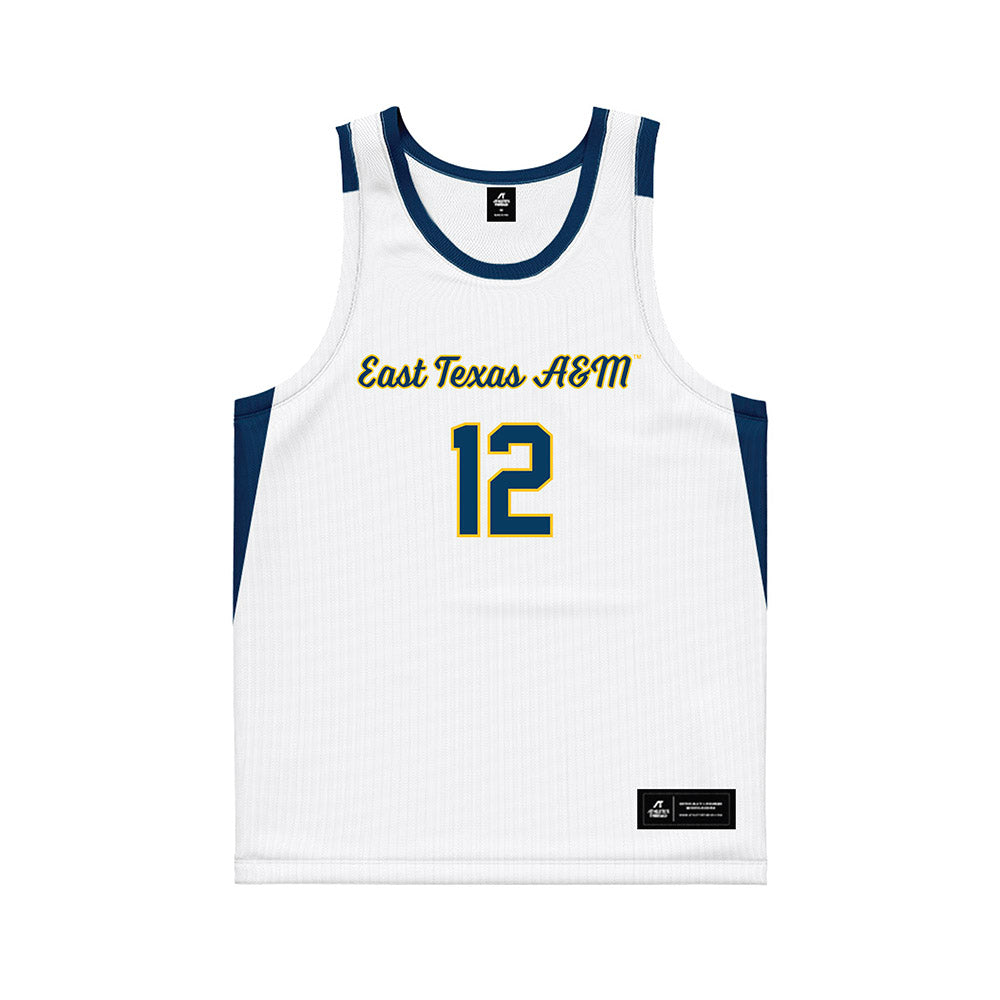ETAMU - NCAA Men's Basketball : Kollin Tolbert - White Basketball Jersey-0