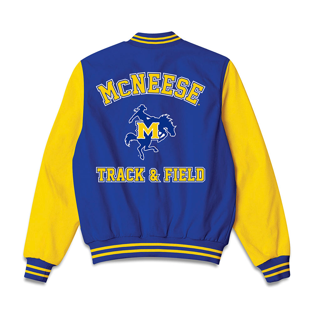 McNeese State - NCAA Men's Track & Field : Tanny Beard - Bomber Jacket-1
