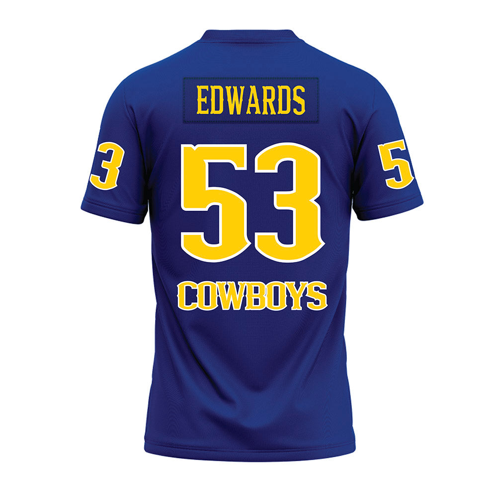 McNeese State - NCAA Football : Chris Edwards - Blue Premium Football Jersey-1