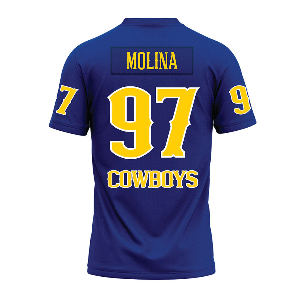McNeese State - NCAA Football : Jacob Molina - Blue Premium Football Jersey-1
