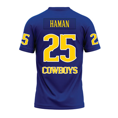 McNeese State - NCAA Football : Trevor Haman - Blue Premium Football Jersey-1