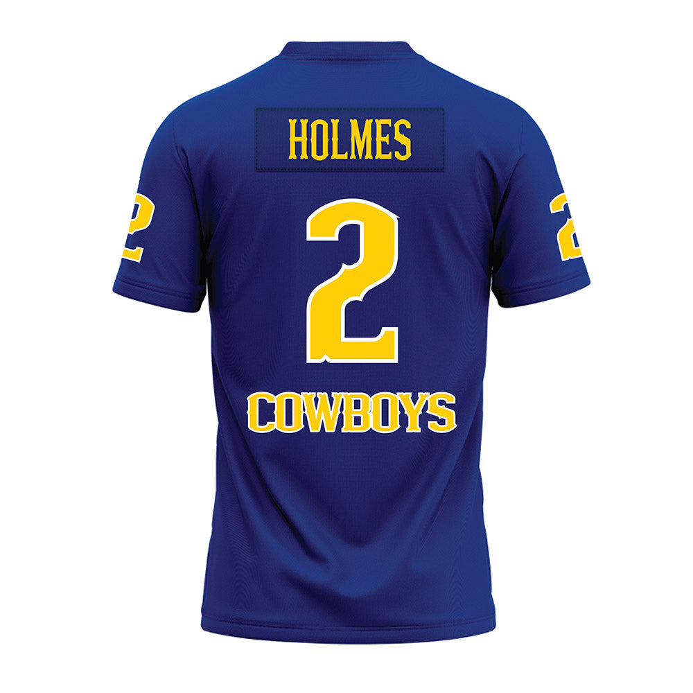 McNeese State - NCAA Football : Lee Holmes - Blue Premium Football Jersey-1