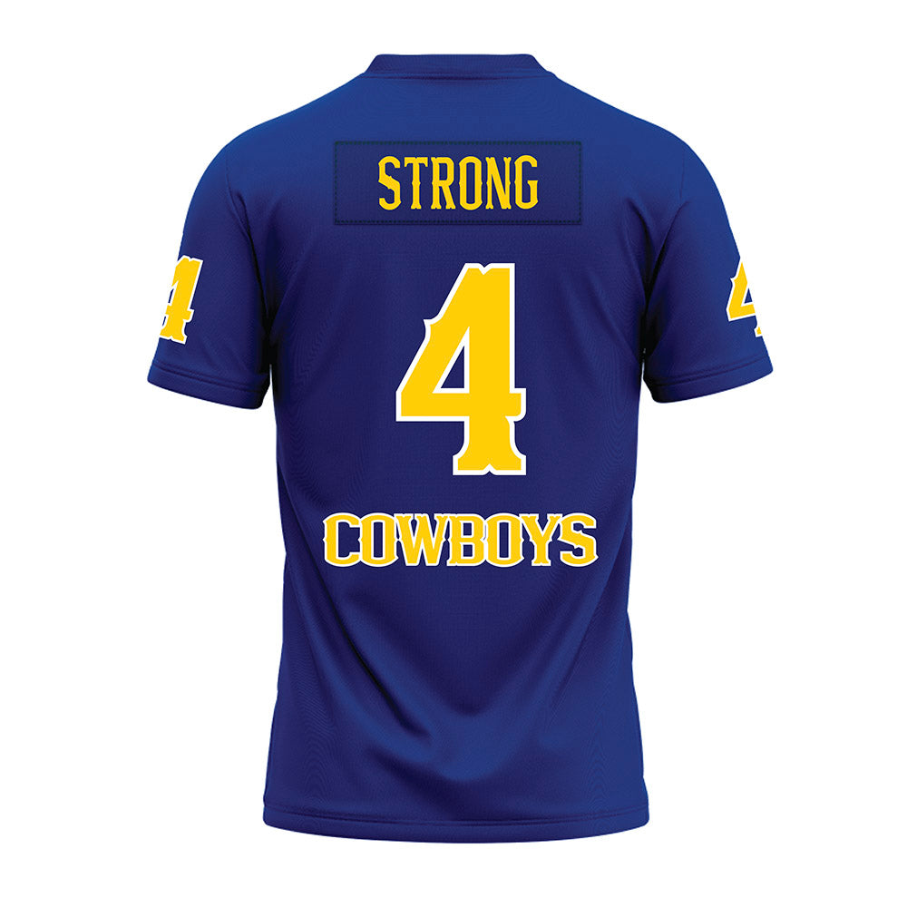 McNeese State - NCAA Football : Jake Strong - Blue Premium Football Jersey-1