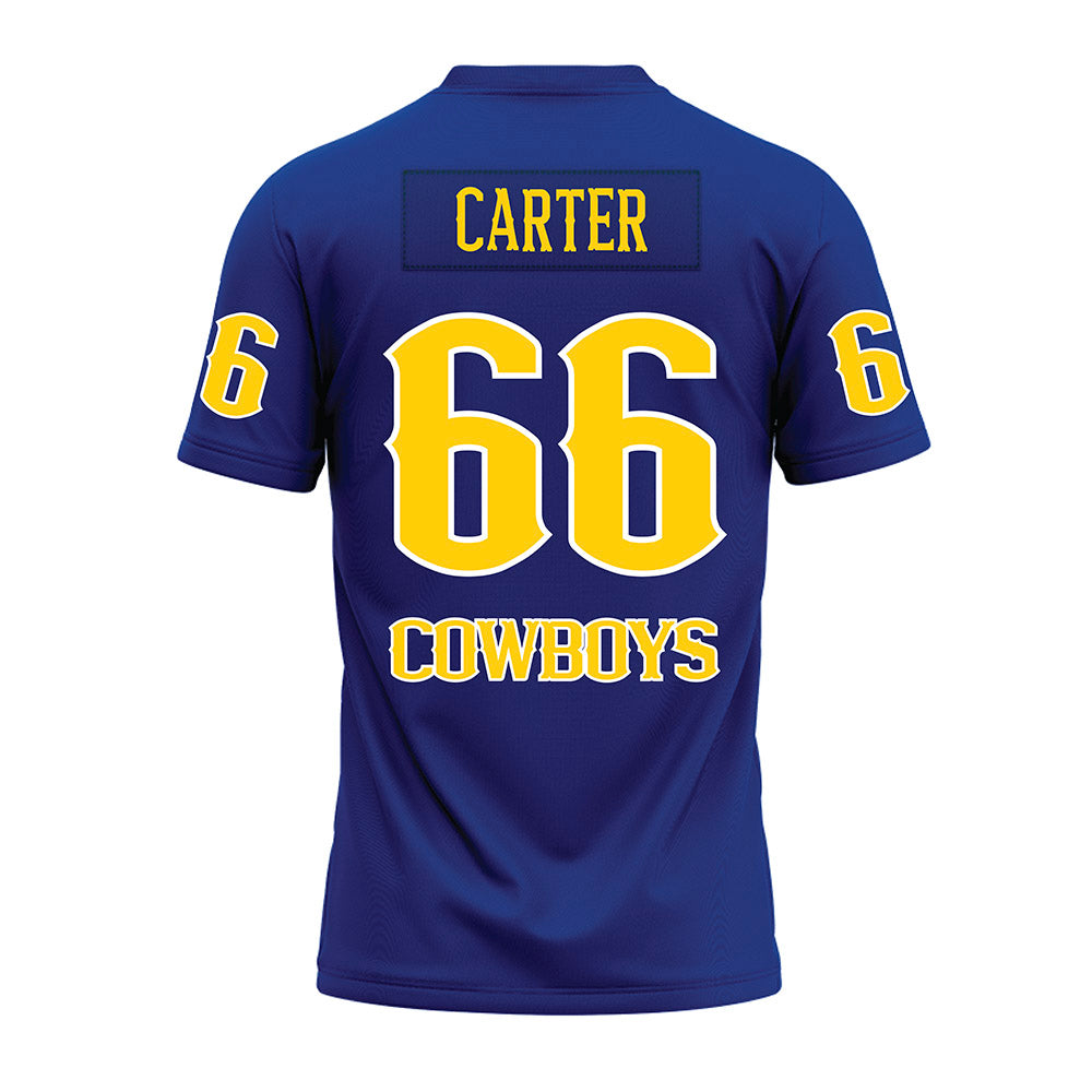 McNeese State - NCAA Football : Ian Carter - Blue Premium Football Jersey-1