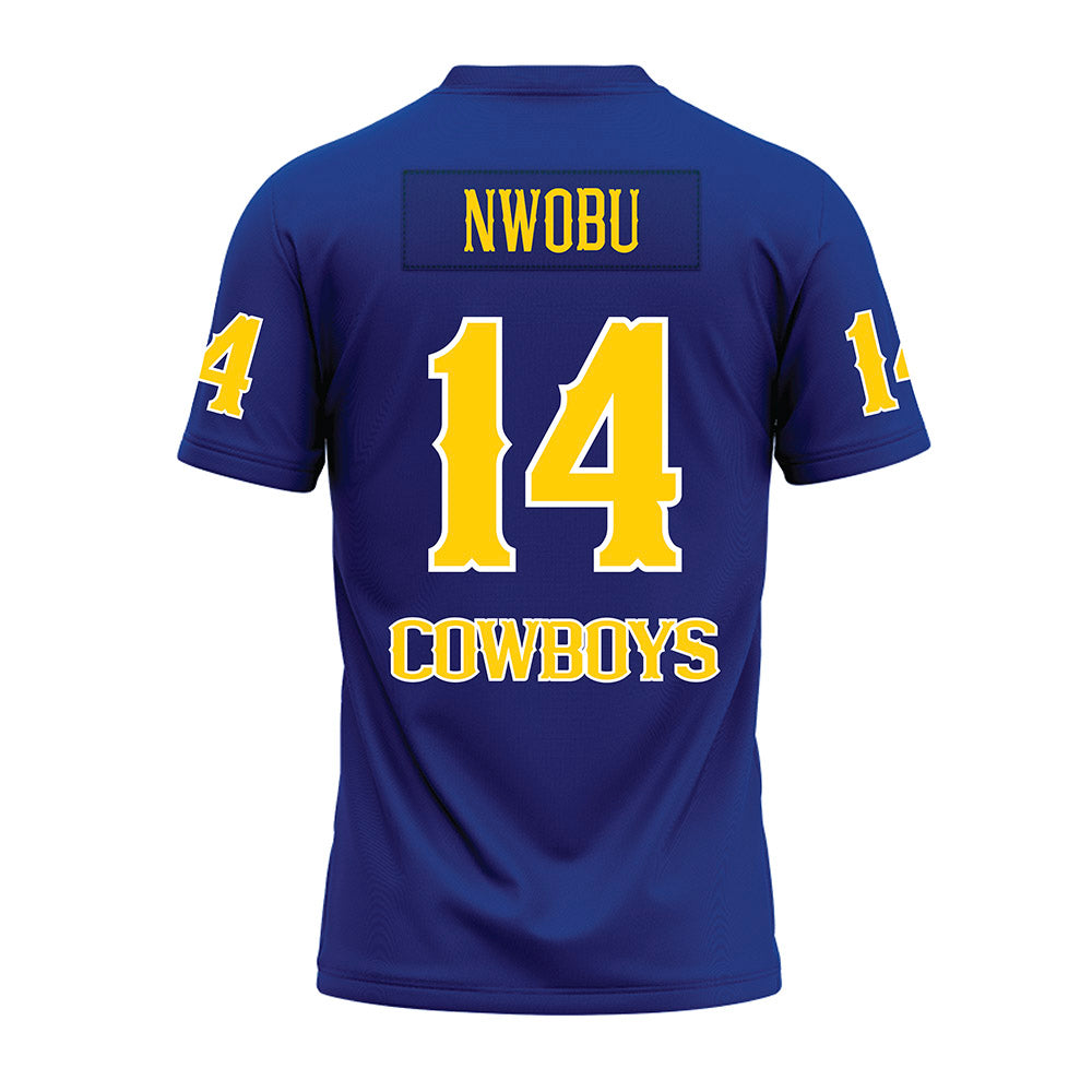 McNeese State - NCAA Football : Ikenna Nwobu - Blue Premium Football Jersey-1