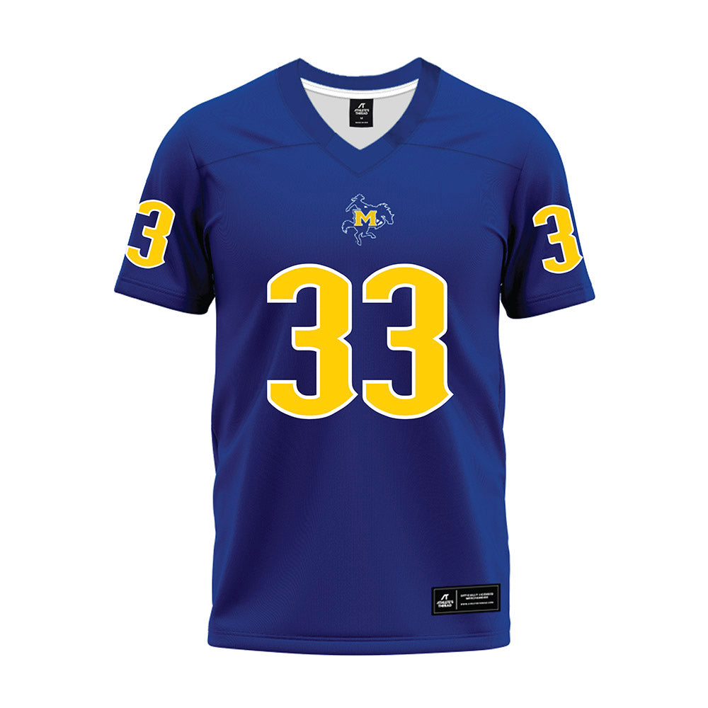 McNeese State - NCAA Football : Jaiden Mitchell - Blue Premium Football Jersey-0