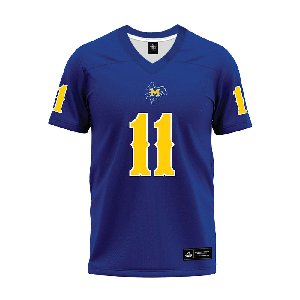McNeese State - NCAA Football : Tj Hullaby - Blue Premium Football Jersey-0