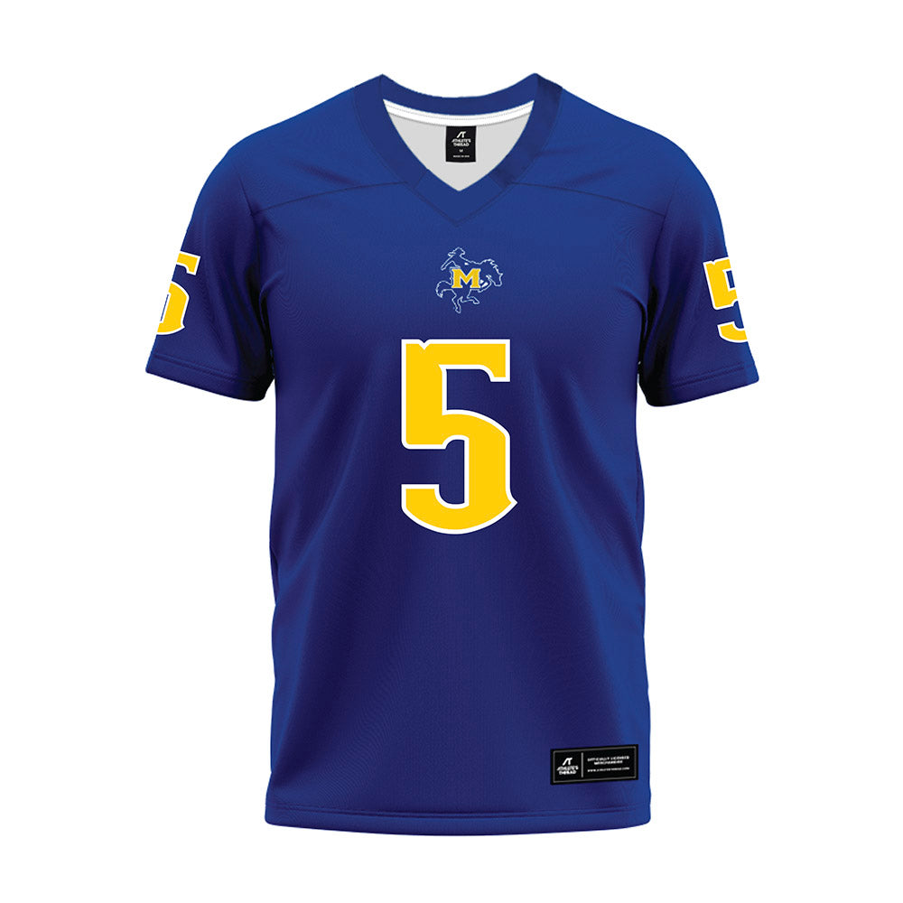 McNeese State - NCAA Football : Javon Stoudmire-Davis - Blue Premium Football Jersey-0