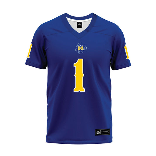 McNeese State - NCAA Football : Landon Barrett - Blue Premium Football Jersey-0