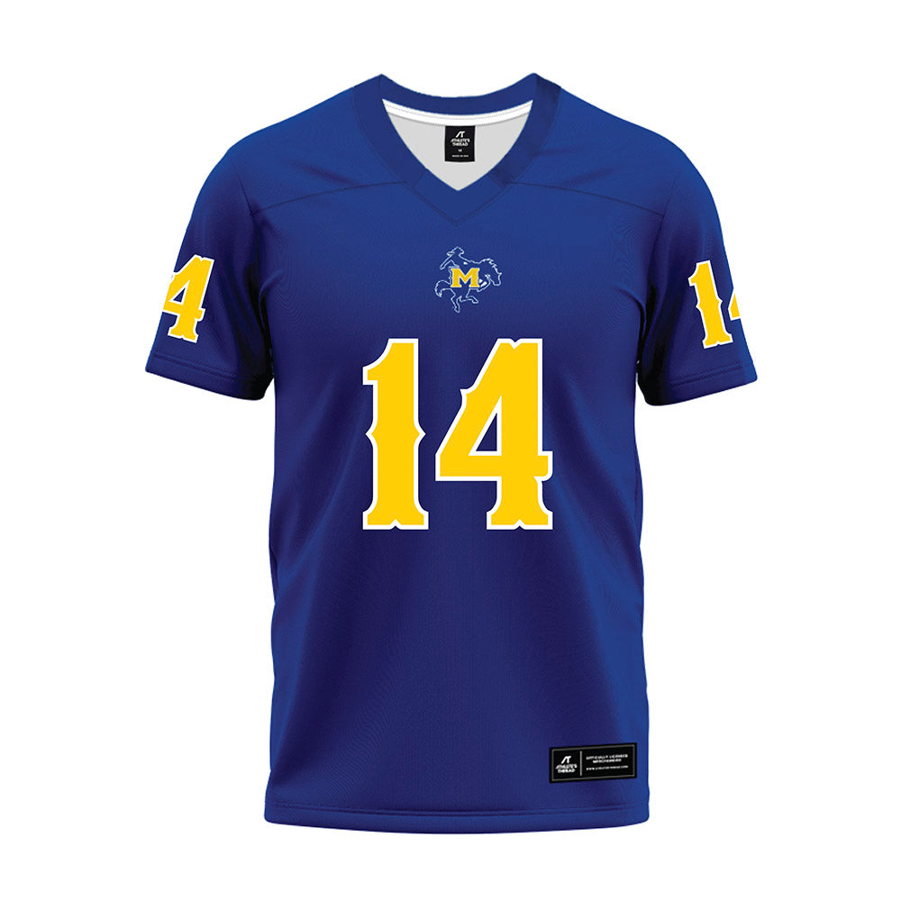 McNeese State - NCAA Football : Ikenna Nwobu - Blue Premium Football Jersey-0